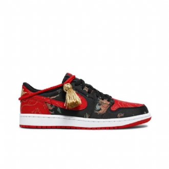 Air Jordan 1 Low Og Rød Sort Guld Sko Herre