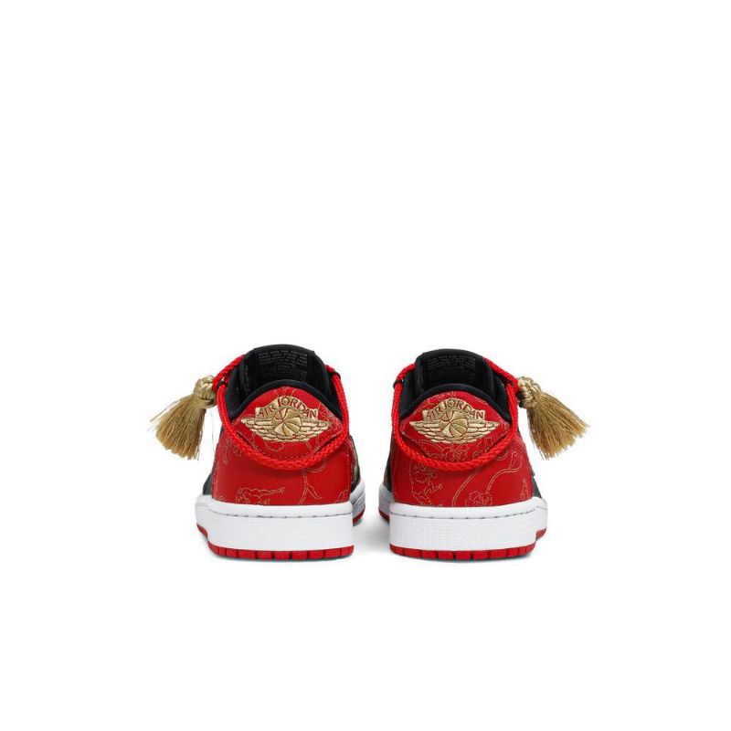 Air Jordan 1 Low Og Rød Sort Guld Sko Herre