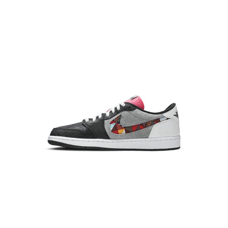 Air Jordan 1 Low Og Sort Lyserød Hvid Flerfarvede Sko Herre