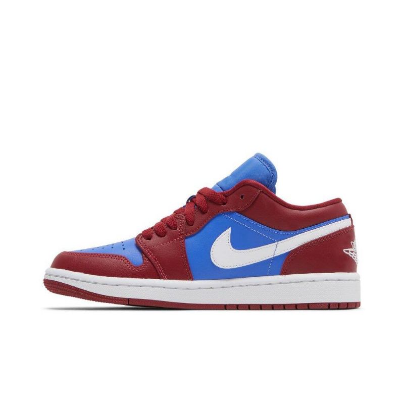 Air Jordan 1 Low Rød Blå Hvid Sko Dame