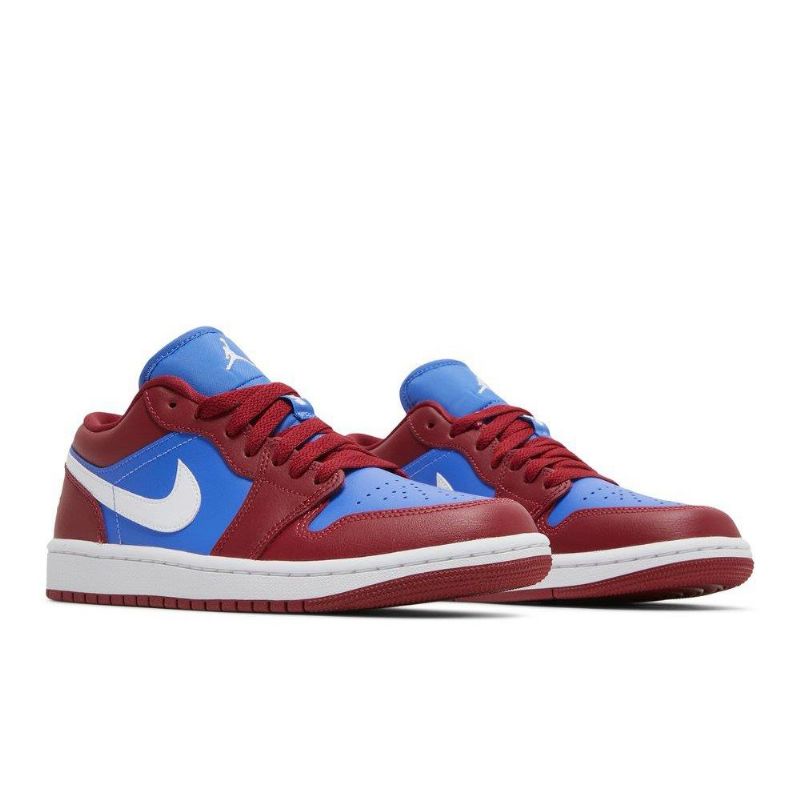 Air Jordan 1 Low Rød Blå Hvid Sko Dame