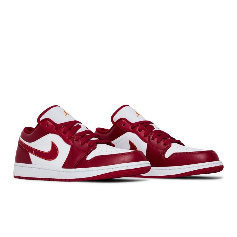 Air Jordan 1 Low Rød Hvid Guld Sko Herre
