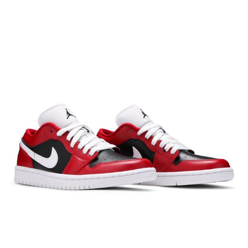 Air Jordan 1 Low Rød Hvid Sort Sko Dame