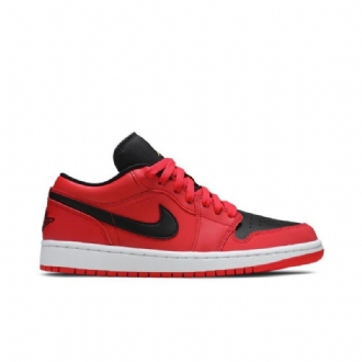 Air Jordan 1 Low Rød Sort Hvid Sko Dame