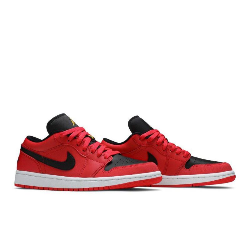 Air Jordan 1 Low Rød Sort Hvid Sko Dame