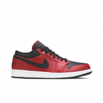 Air Jordan 1 Low Rød Sort Hvid Sko Herre