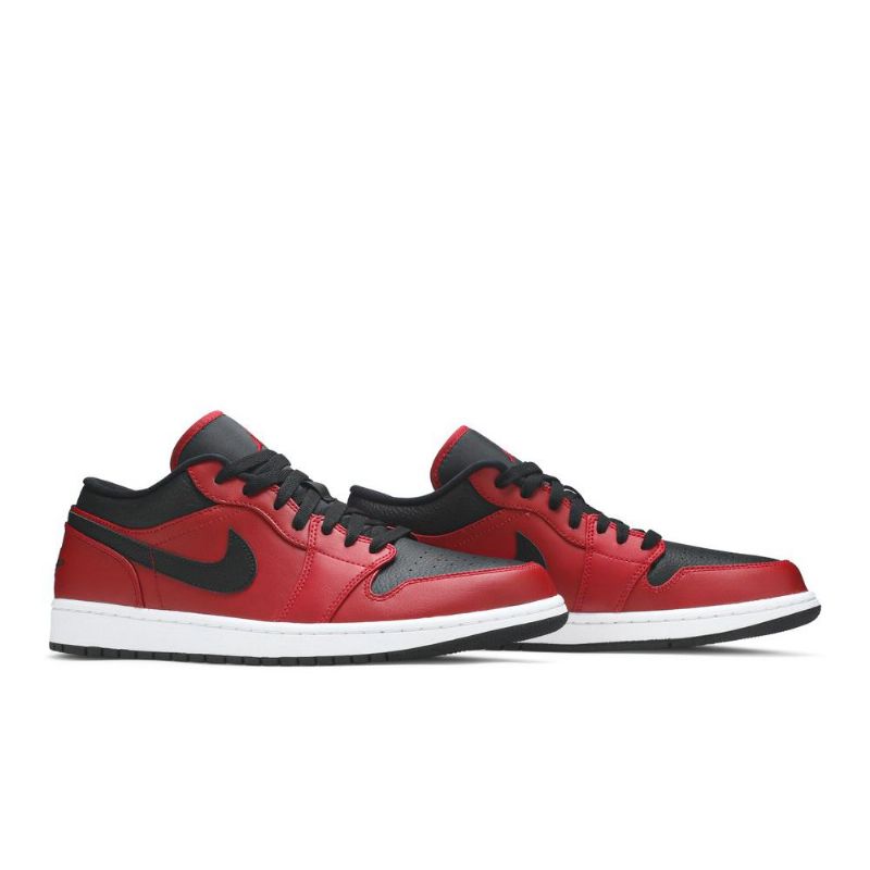 Air Jordan 1 Low Rød Sort Hvid Sko Herre
