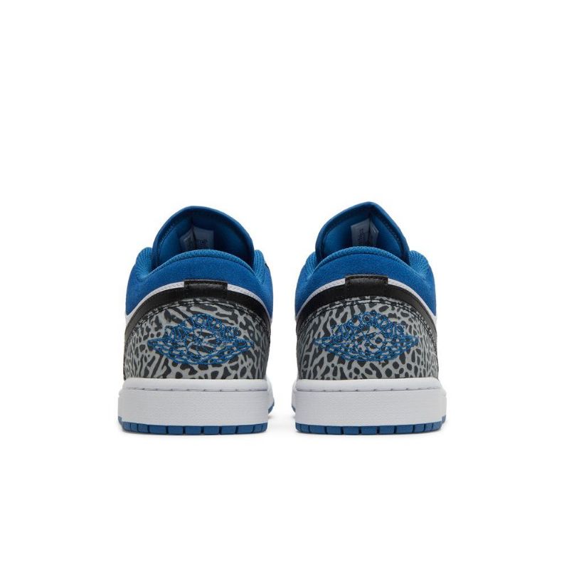 Air Jordan 1 Low Se Blå Hvid Grå Sort Sko Herre