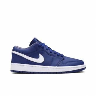 Air Jordan 1 Low Se Blå Hvid Sko Dame