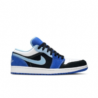 Air Jordan 1 Low Se Blå Sort Hvid Sko Herre