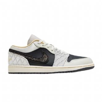 Air Jordan 1 Low Se Grå Sort Guld Sko Herre