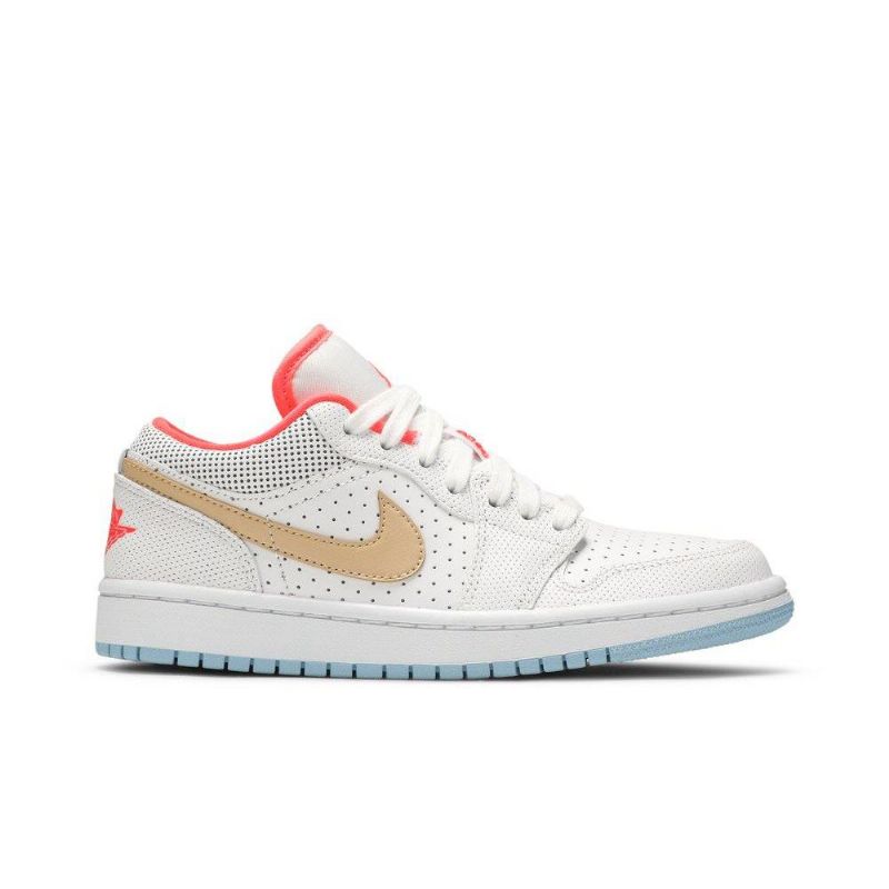 Air Jordan 1 Low Se Hvid Rød Brun Sko Dame