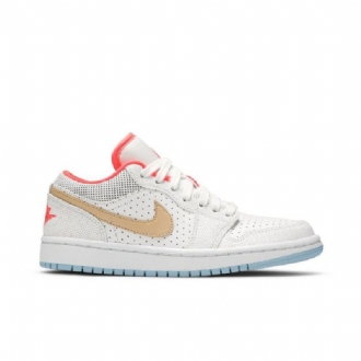 Air Jordan 1 Low Se Hvid Rød Brun Sko Dame