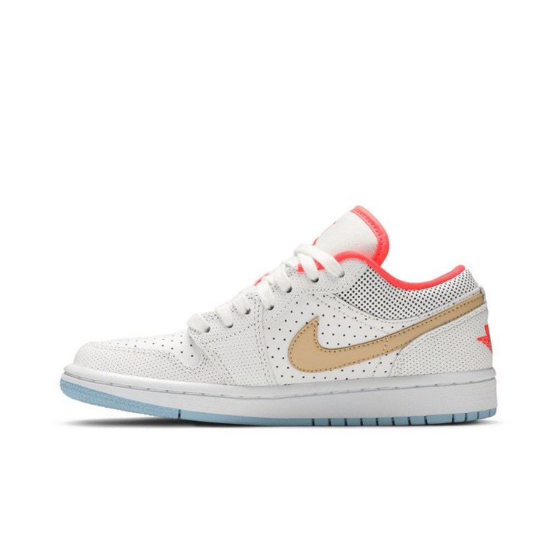 Air Jordan 1 Low Se Hvid Rød Brun Sko Dame