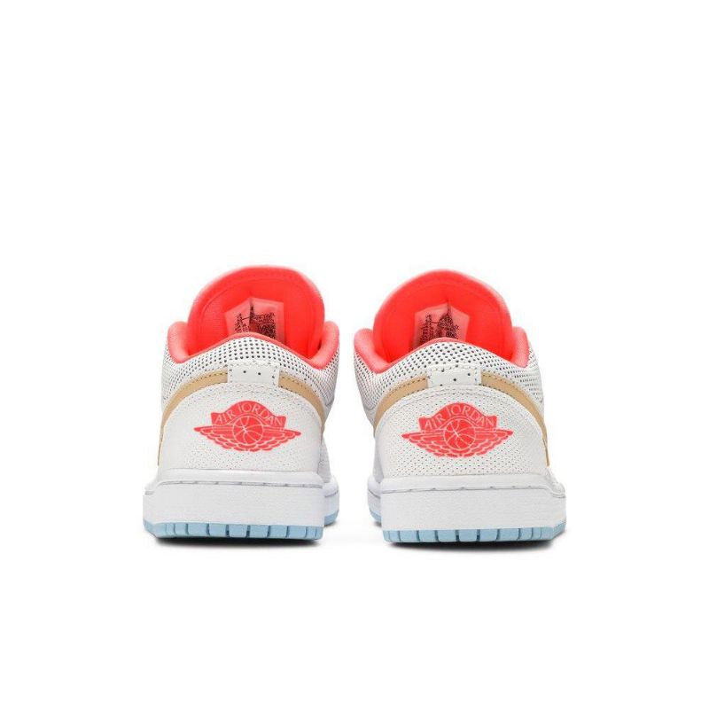 Air Jordan 1 Low Se Hvid Rød Brun Sko Dame