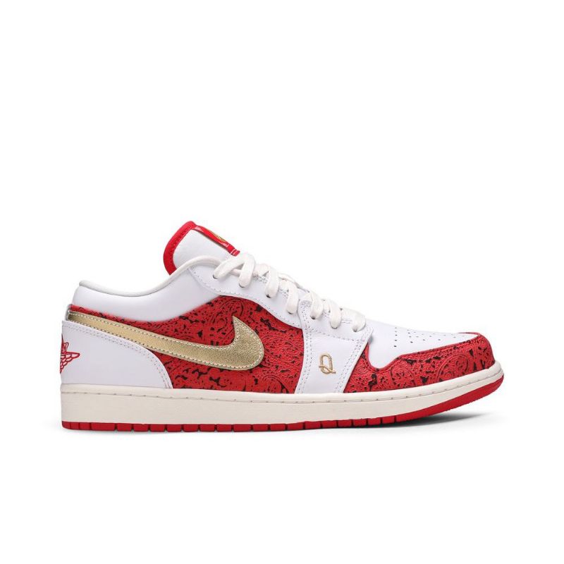 Air Jordan 1 Low Se Hvid Rød Guld Sko Herre