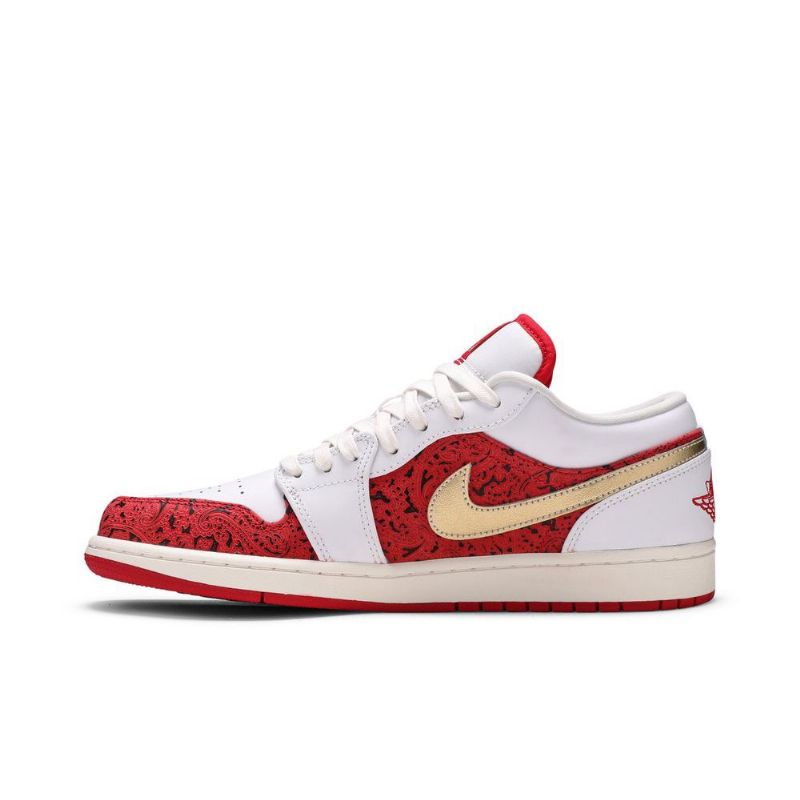 Air Jordan 1 Low Se Hvid Rød Guld Sko Herre
