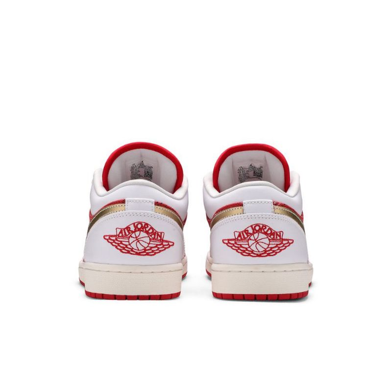 Air Jordan 1 Low Se Hvid Rød Guld Sko Herre
