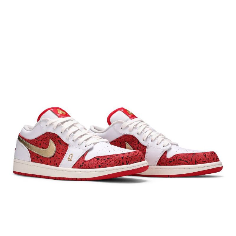 Air Jordan 1 Low Se Hvid Rød Guld Sko Herre