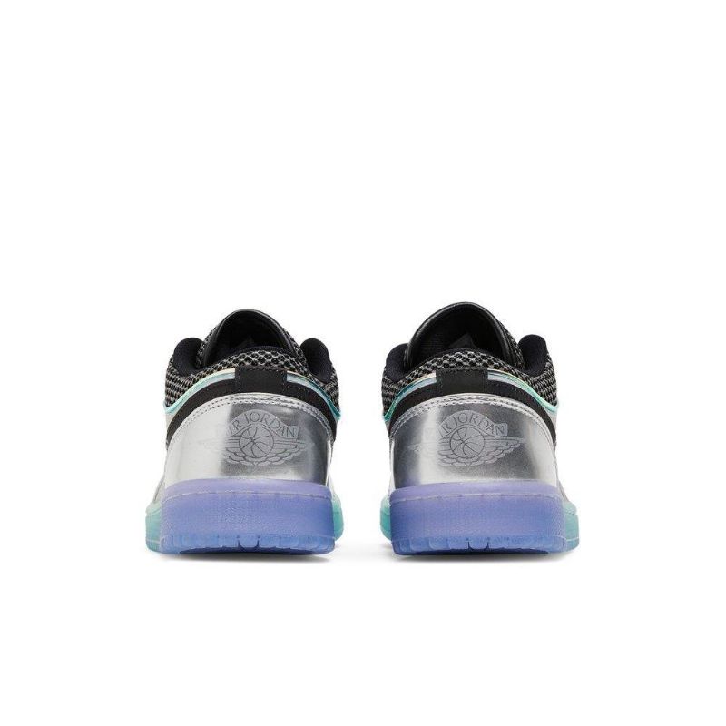 Air Jordan 1 Low Se Hvid Sølv Sort Sko Dame