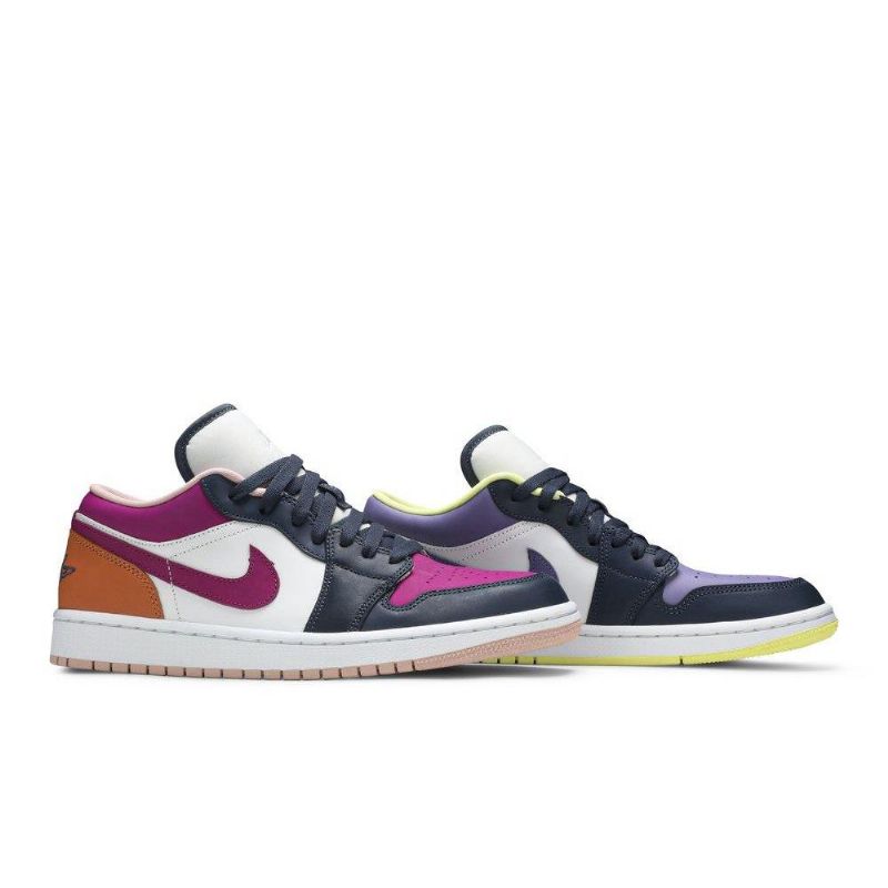 Air Jordan 1 Low Se Hvid Sort Flerfarvede Sko Dame