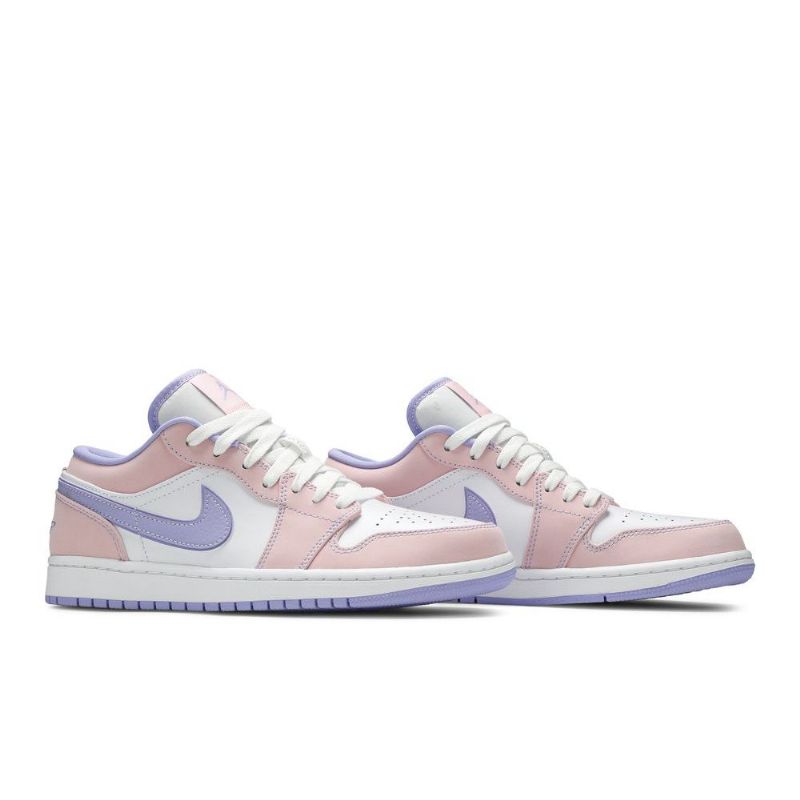 Air Jordan 1 Low Se Lyserød Lilla Hvid Sko Herre