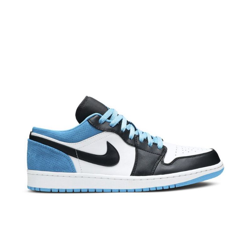 Air Jordan 1 Low Se Sort Blå Hvid Sko Herre