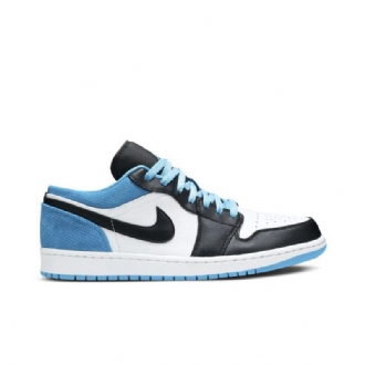 Air Jordan 1 Low Se Sort Blå Hvid Sko Herre