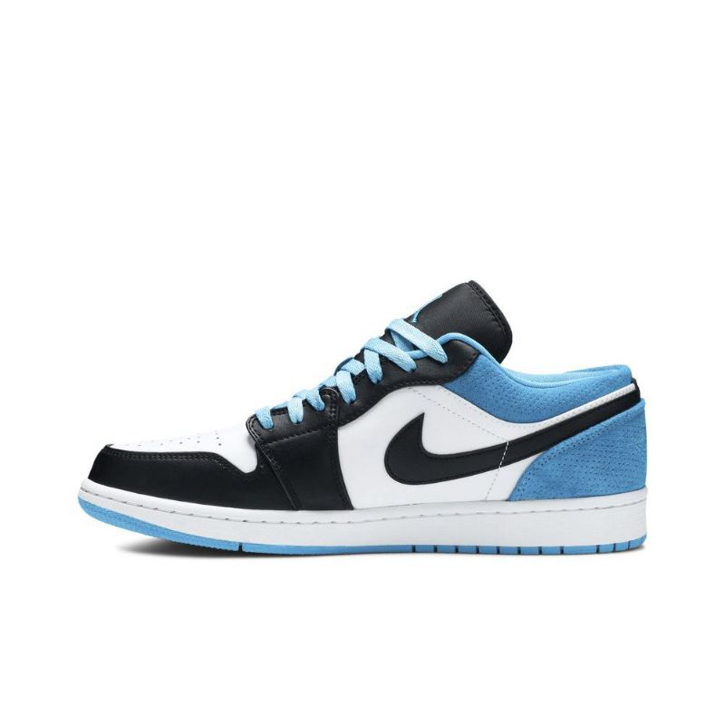 Air Jordan 1 Low Se Sort Blå Hvid Sko Herre