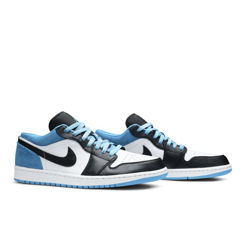 Air Jordan 1 Low Se Sort Blå Hvid Sko Herre