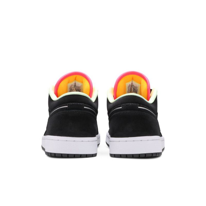 Air Jordan 1 Low Se Sort Grøn Orange Lyserød Sko Herre
