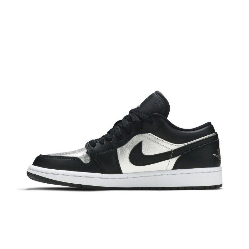 Air Jordan 1 Low Se Sort Sølv Hvid Sko Dame