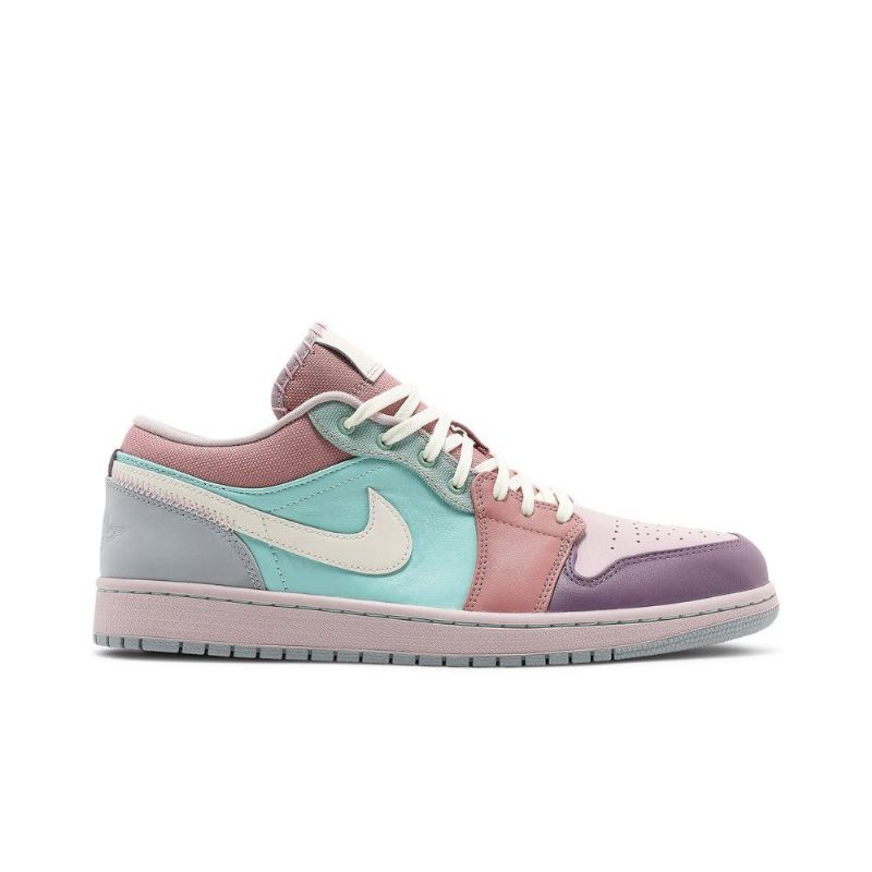Air Jordan 1 Low Se Turkis Lyserød Lilla Beige Sko Herre