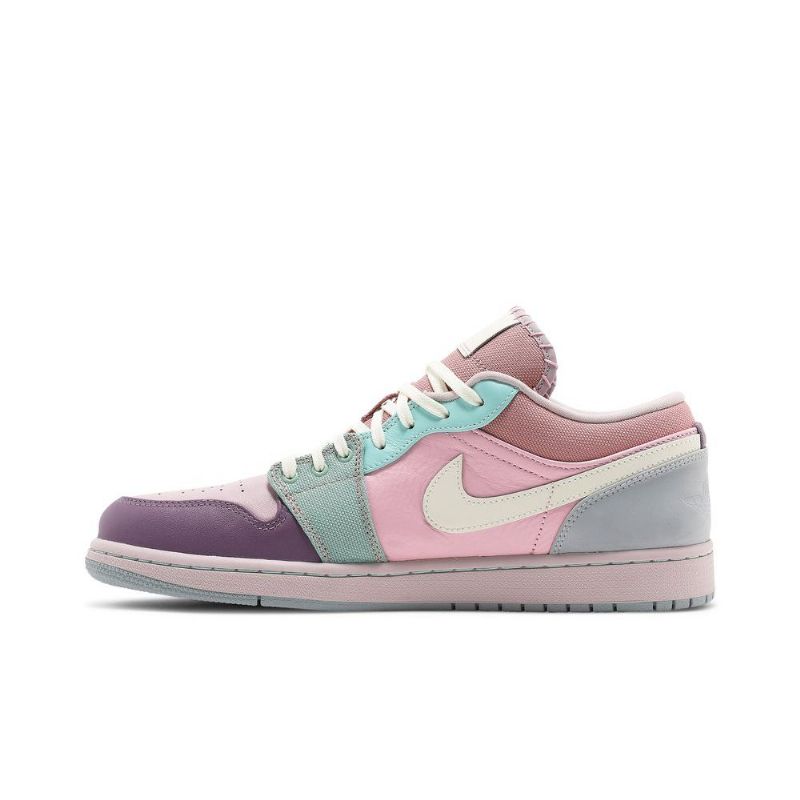 Air Jordan 1 Low Se Turkis Lyserød Lilla Beige Sko Herre