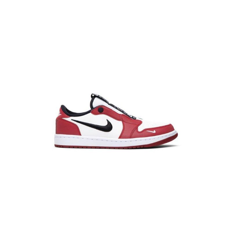 Air Jordan 1 Low Slip Rød Hvid Sort Sko Dame