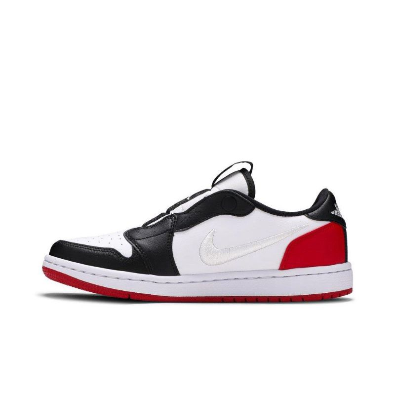 Air Jordan 1 Low Slip Sort Hvid Rød Sko Dame