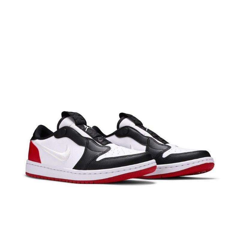 Air Jordan 1 Low Slip Sort Hvid Rød Sko Dame
