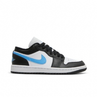 Air Jordan 1 Low Sort Hvid Blå Sko Dame