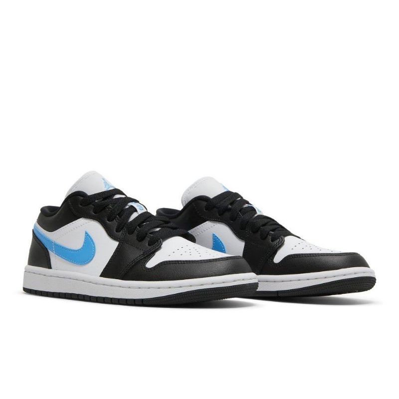 Air Jordan 1 Low Sort Hvid Blå Sko Dame
