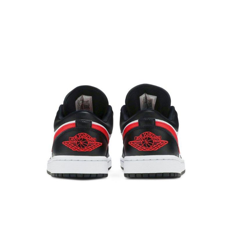 Air Jordan 1 Low Sort Hvid Rød Sko Dame
