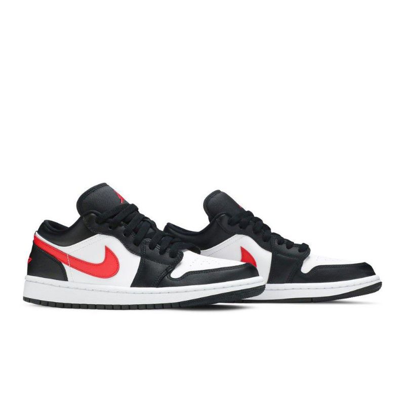 Air Jordan 1 Low Sort Hvid Rød Sko Dame
