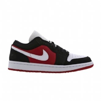 Air Jordan 1 Low Sort Hvid Rød Sko Dame