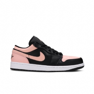 Air Jordan 1 Low Sort Lyserød Hvid Sko Herre