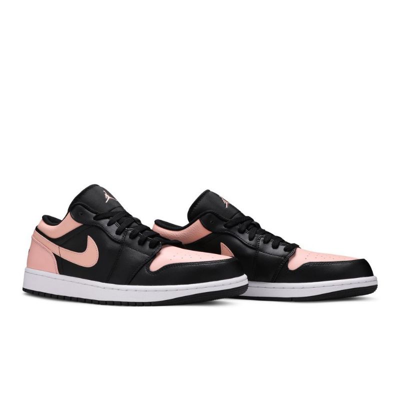 Air Jordan 1 Low Sort Lyserød Hvid Sko Herre