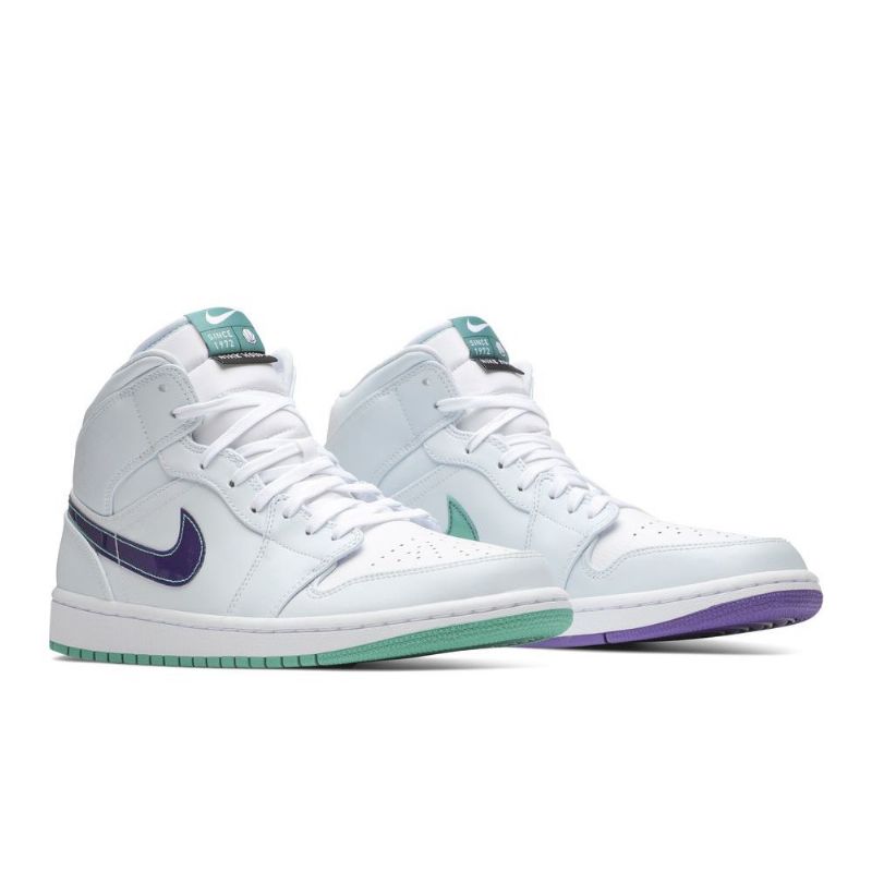 Air Jordan 1 Luka Doncic Mid Se Hvid Blå Grøn Sko Herre