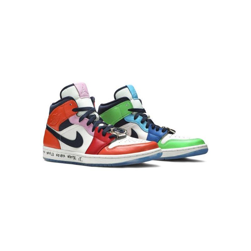 Air Jordan 1 Melody Ehsani Mid Hvid Flerfarvede Sko Dame