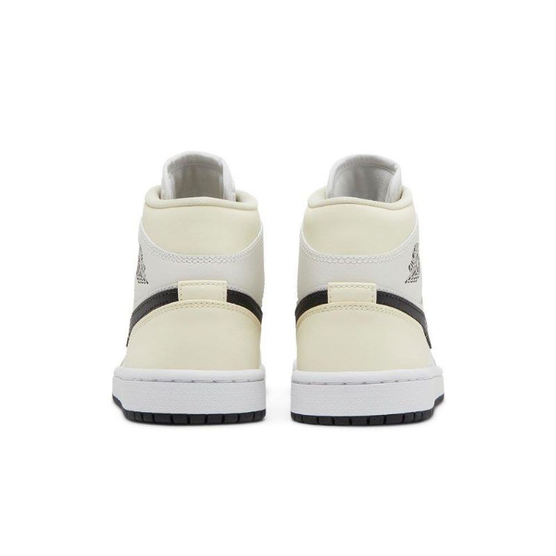 Air Jordan 1 Mid Beige Sort Hvid Sko Dame