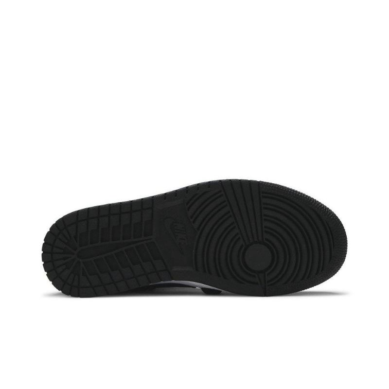 Air Jordan 1 Mid Blå Hvid Sort Sko Dame