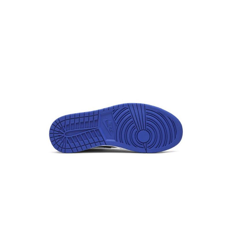 Air Jordan 1 Mid Blå Sort Hvid Sko Herre