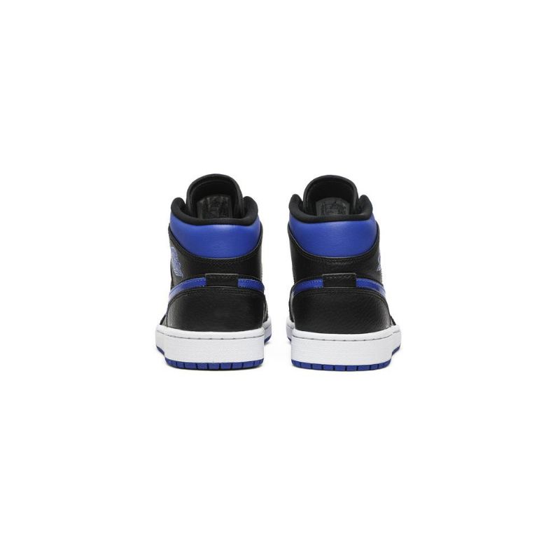 Air Jordan 1 Mid Blå Sort Hvid Sko Herre